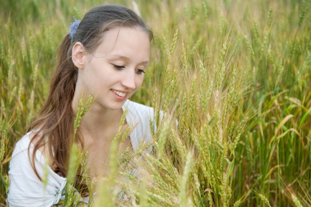 Woman and wheat