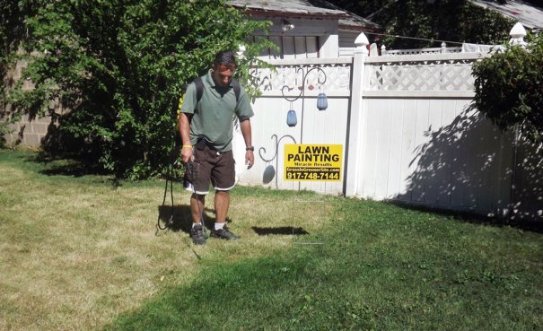 AP Photo/Grass is Greener Lawn Painting