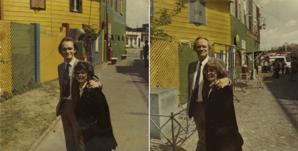 Родители фотографа 1970 и 2010 Буэнос-Айрес
