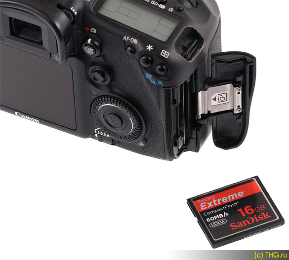Обзор Canon 7D - С моделью Canon 7D лучше использовать быстрые карты памяти, чтобы не было проблем с буфером при серийной съёмке, рывков при записи видео и т.д.
