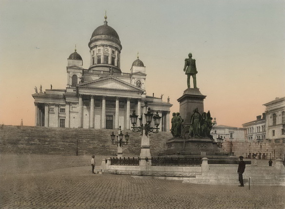 Неизвестный автор. Гельсингфорс. Памятник Александру II. 1900 – 1910-е. Фотохром