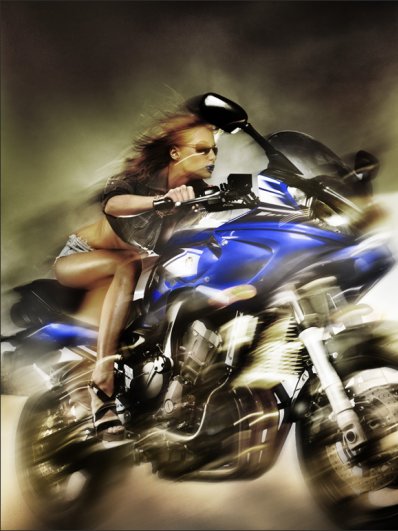 дуэт - девушка и мотоцикл