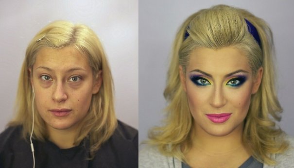 Красивые девушки до макияжа и после - №6