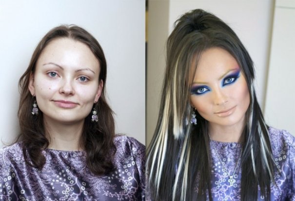 Красивые девушки до макияжа и после - №7