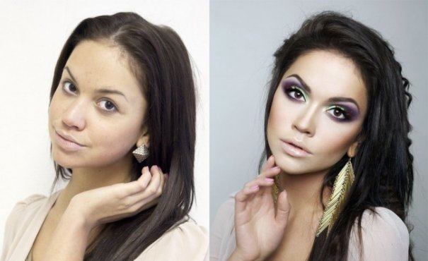 Красивые девушки до макияжа и после - №9