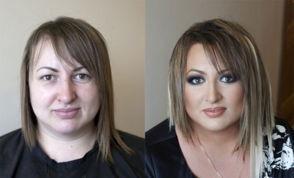 Красивые девушки до макияжа и после - №12