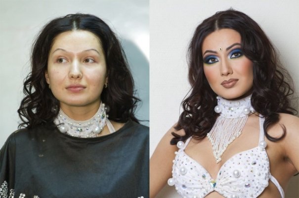 Красивые девушки до макияжа и после - №13