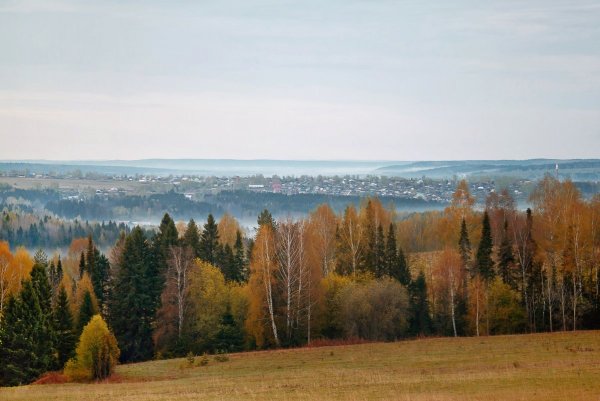 Вид на нытвенский пруд.Пермский край.