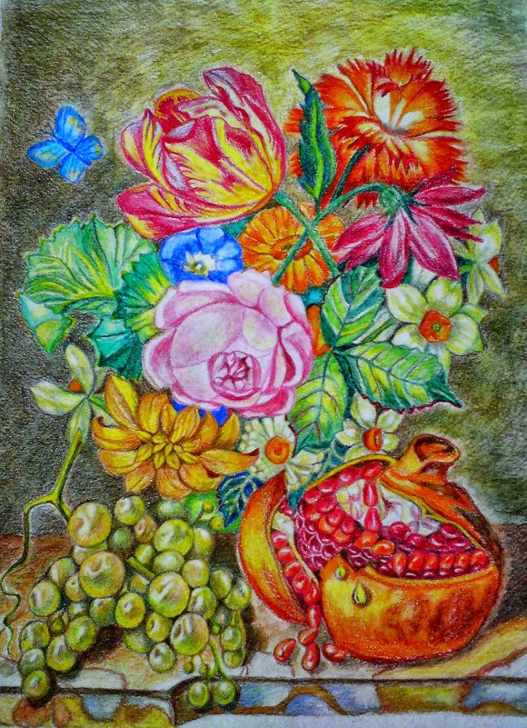 Букет. Акварельный карандаш - Tata Wolf