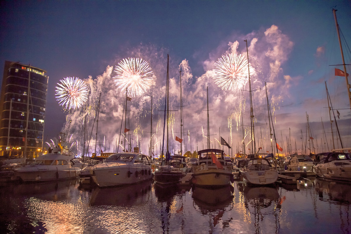 shot of Medway In Flames /Chatham Marina UK/ - kostos65 