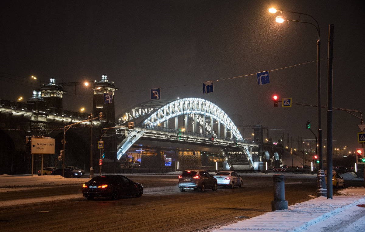 По ночной Москве. Бережковский мост. - Владимир Безбородов