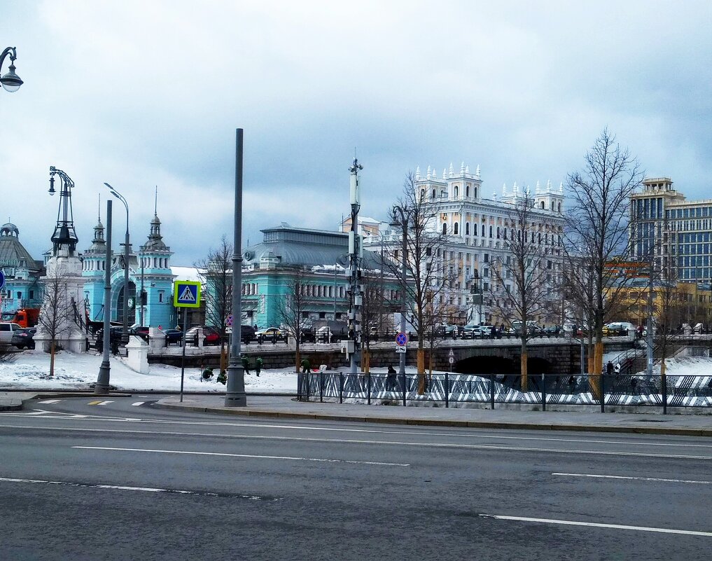 Белорусский вокзал,сталинский ампир и автомобильный и пешеходный путепровод - Елен@Ёлочка К.Е.Т.