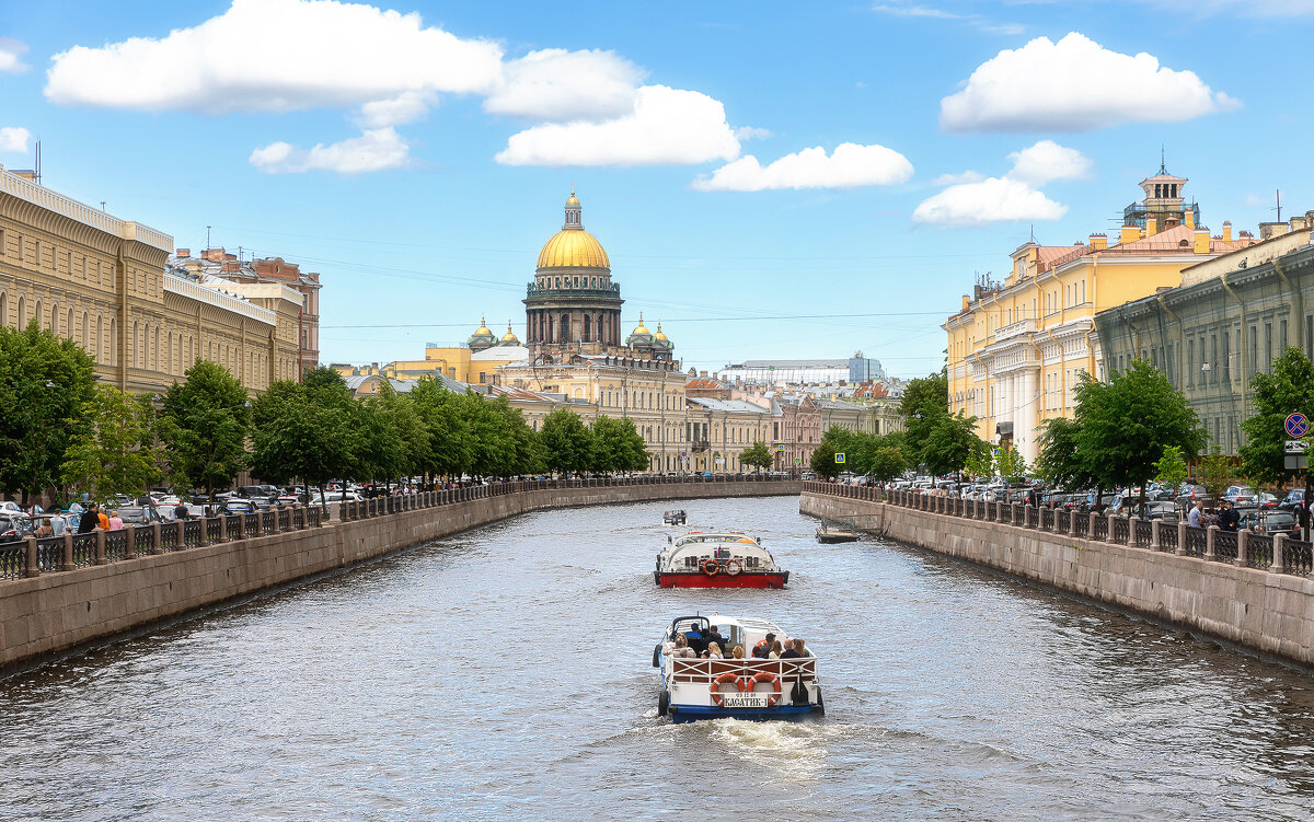 Вид на Мойку с Поцелуева моста в Питере - юрий затонов