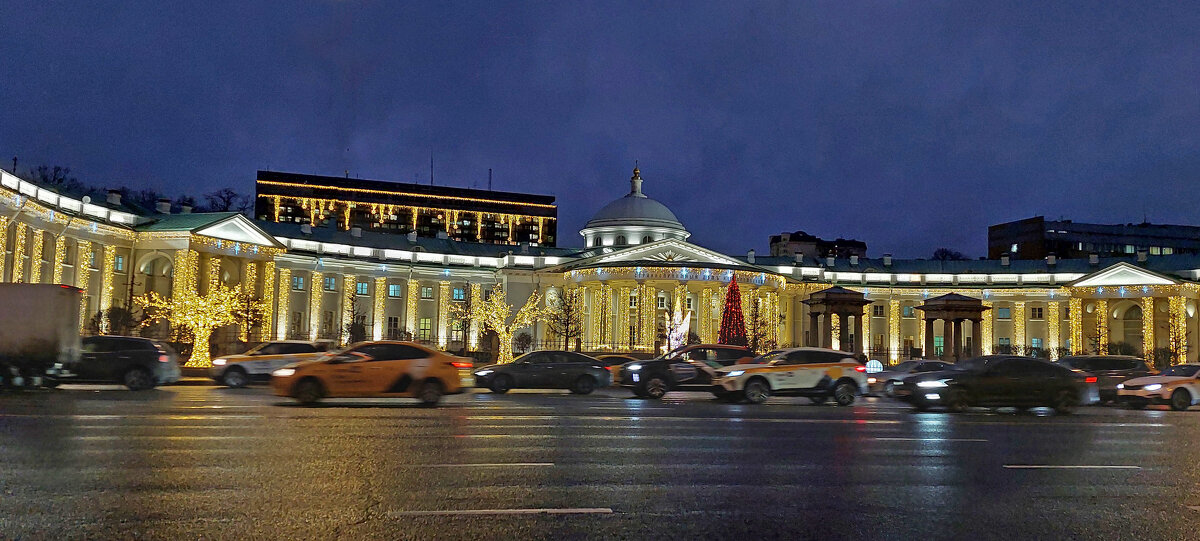 Странноприимный дом Шереметева (НИИ им. Н. В. Склифосовского ) ночью - ИРЭН@ . Странноприимный дом Шереметева (НИИ им. Н. В. Склифосовского ) ночью - ИРЭН@ .