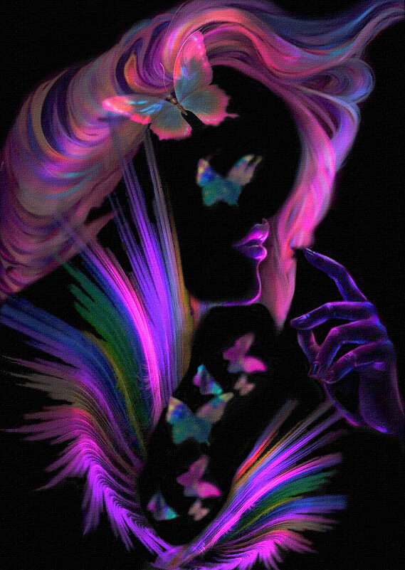 панно в неоновом свете - Е.М. ***