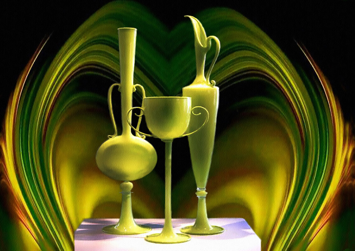 натюрморт  в желто-зелёных  тонах - Е.М. ***