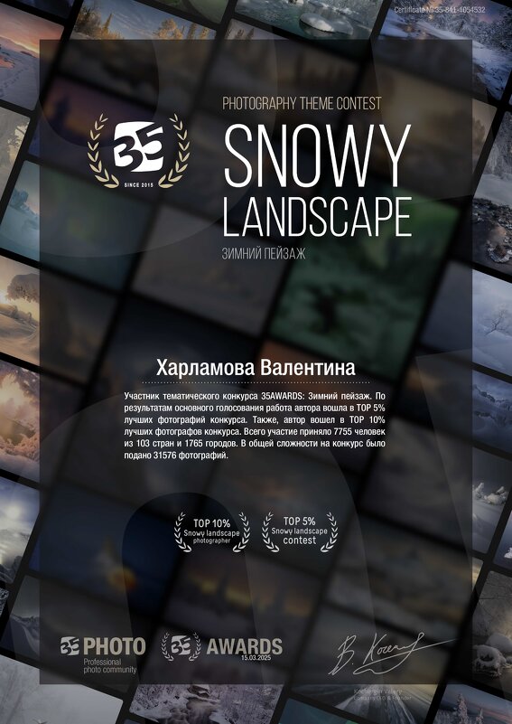 10th 35AWARDS - Зимний пейзаж - Валентина Харламова