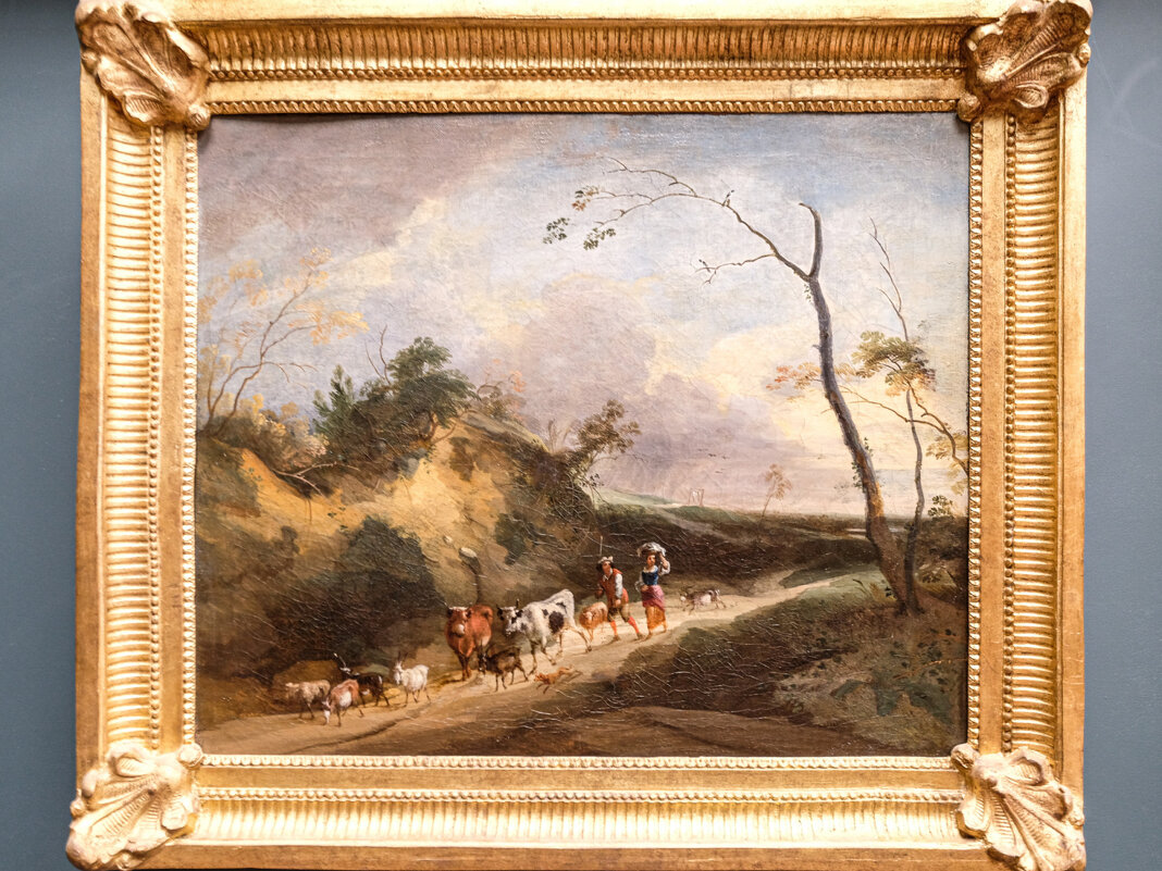 Картина: пейзаж с фигурками и животными - Георгий А Картина: пейзаж с фигурками и животными - Георгий А