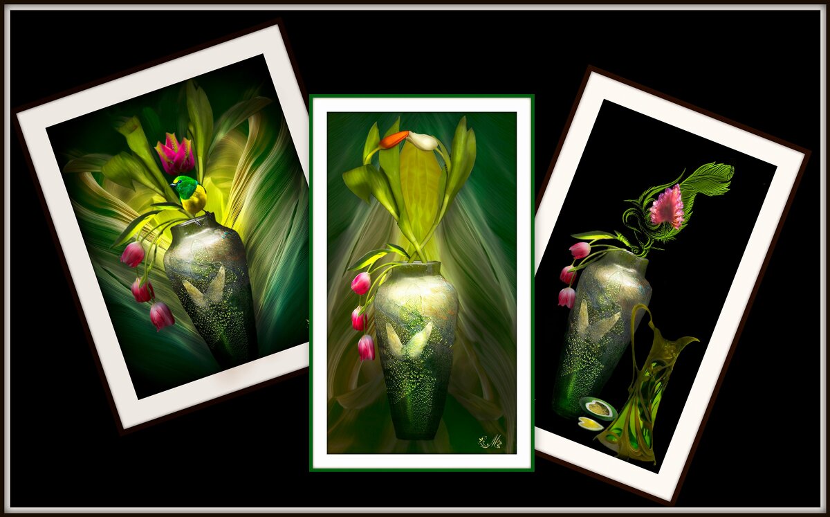 три натюрморта  в разных вариантах - Е.М. ***