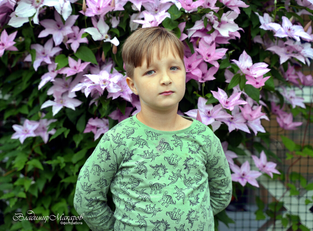 "Сеня и клематисы"© - Владимир Макаров