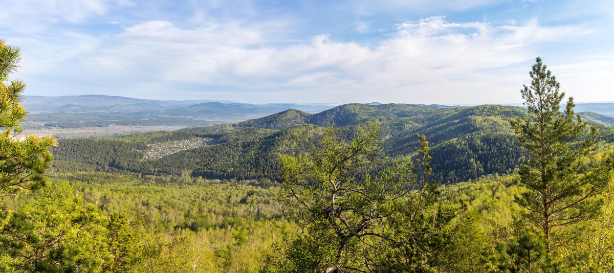 Майское утро на перевале (панорама). - Алексей Трухин Майское утро на перевале (панорама). - Алексей Трухин