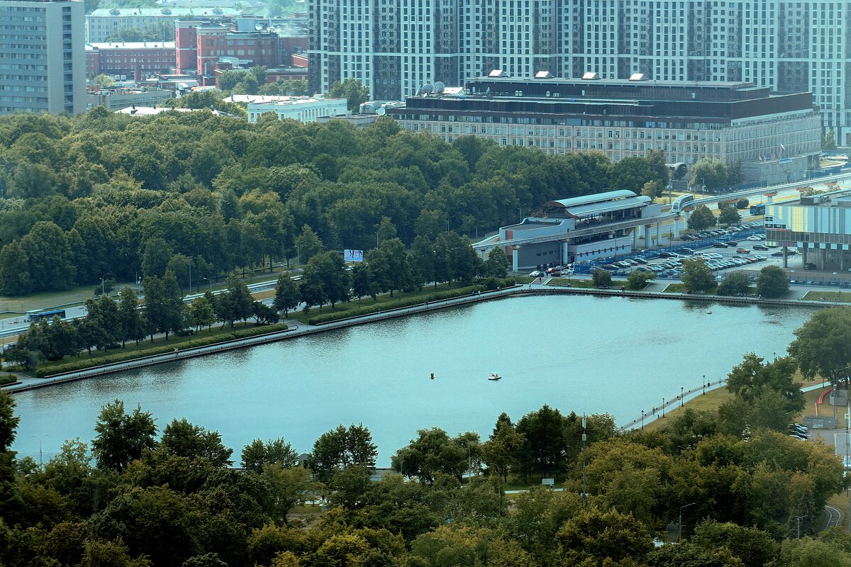 Останкинский пруд из кабины колеса обозрения на ВДНХ. . - Татьяна Помогалова