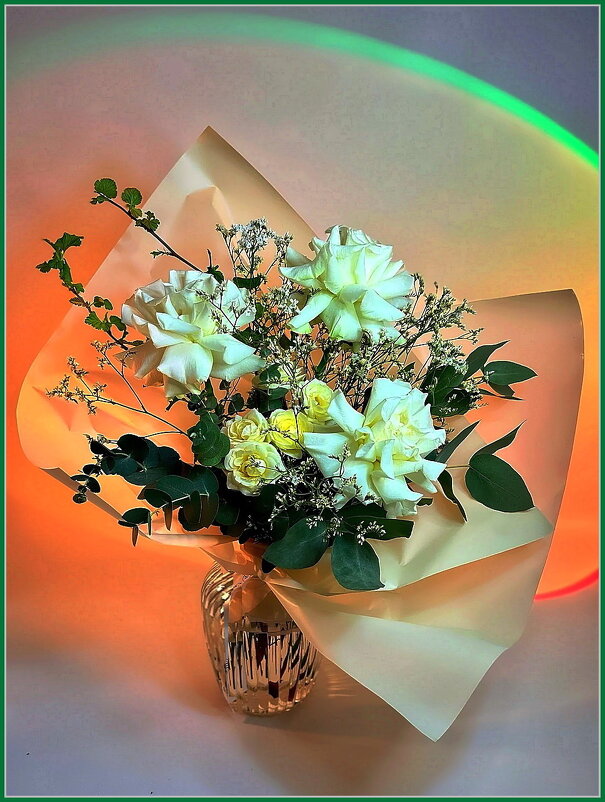 Букет белых роз. - Ольга Довженко