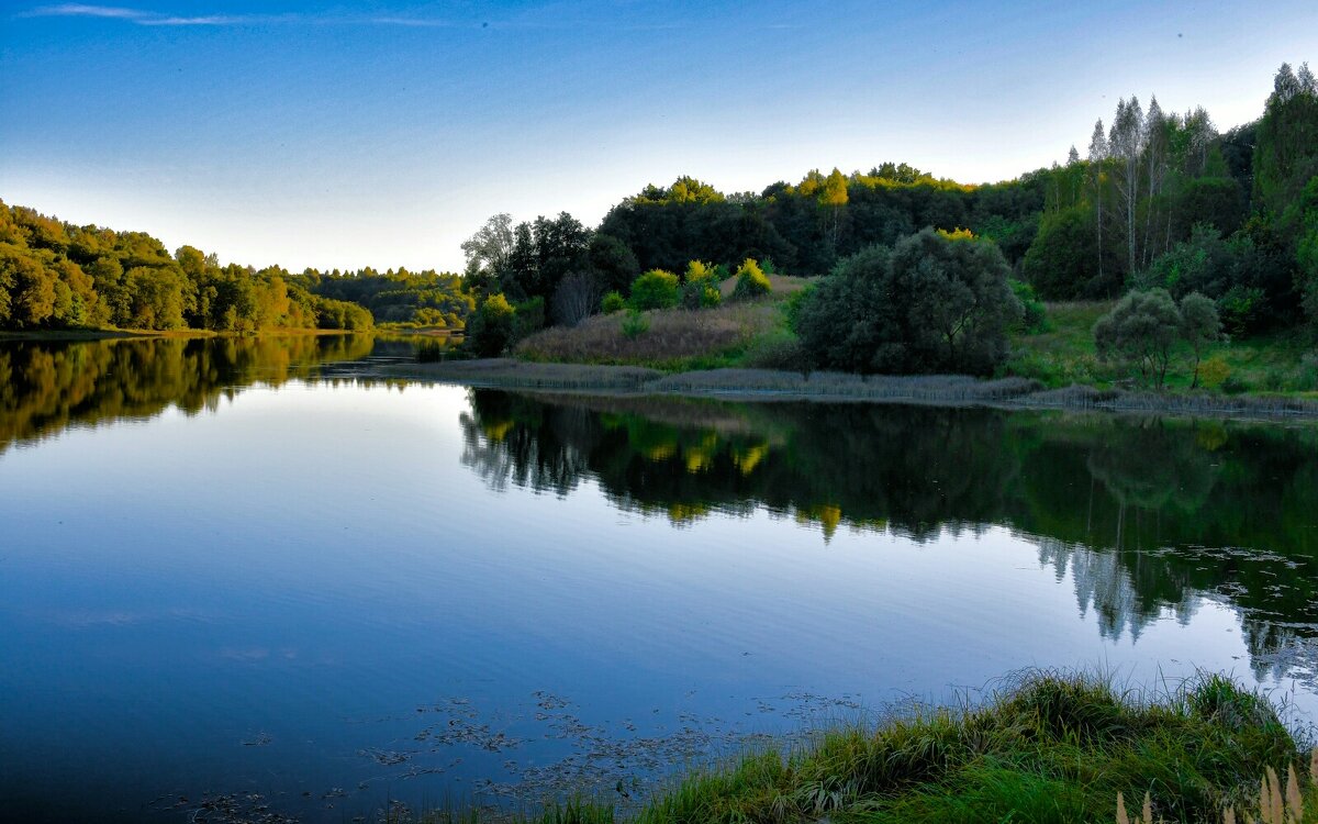 Осенний вечер на озере. - Милешкин Владимир Алексеевич 