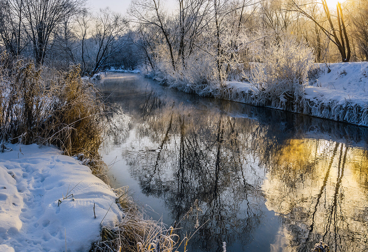 Зимняя речка - Серый 