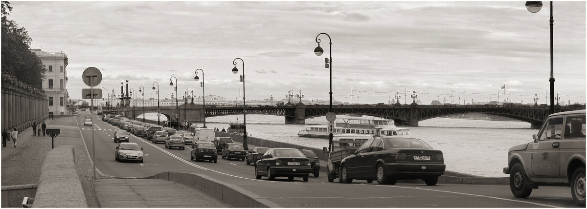 My magic Petersburg_00193. Дворцовая наб., Прачечный мост с видом на Троицкий мост - Станислав Лебединский