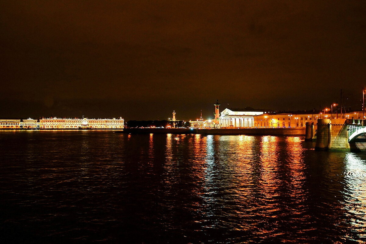 Мытнинская наб.... Вид на "Стрелку В-О" и Биржевой мост... (кадр 14) - Игорь Тельцов