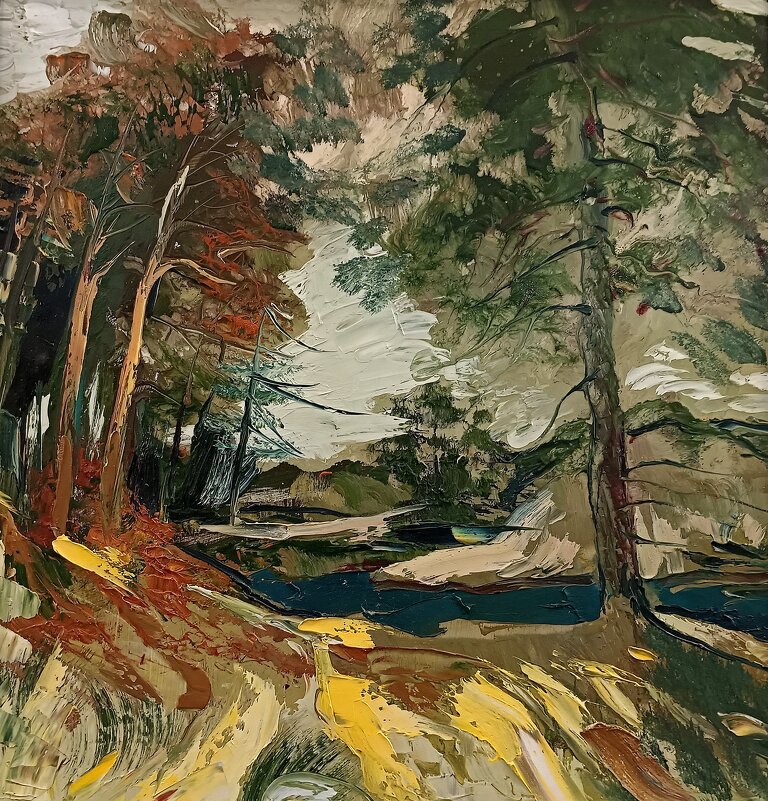 Бахарев В.М. Лесной пейзаж. 1989 год. - Мария Васильева