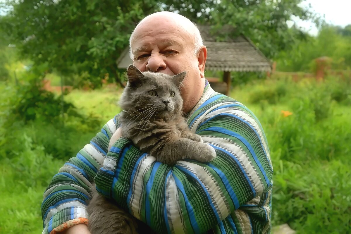 С котом Филей. - Михаил Столяров