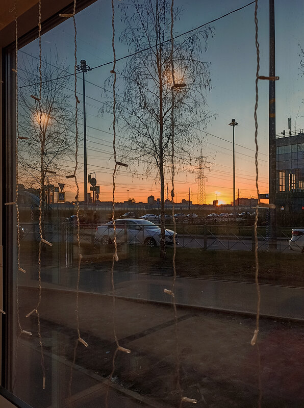 Вечер за окном кафе. - Лилия * Вечер за окном кафе. - Лилия *