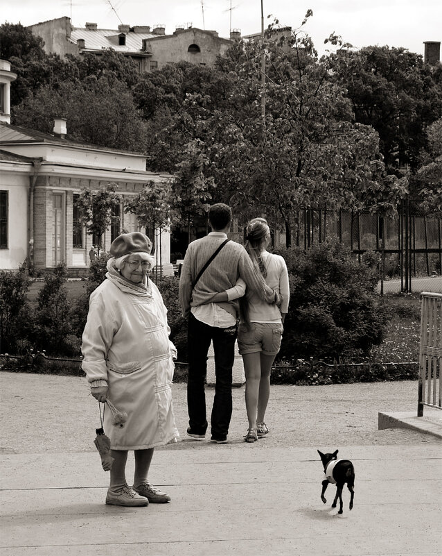 Дама с собачкой. Таврический сад. С.-Петербург - Станислав Лебединский Дама с собачкой. Таврический сад. С.-Петербург - Станислав Лебединский