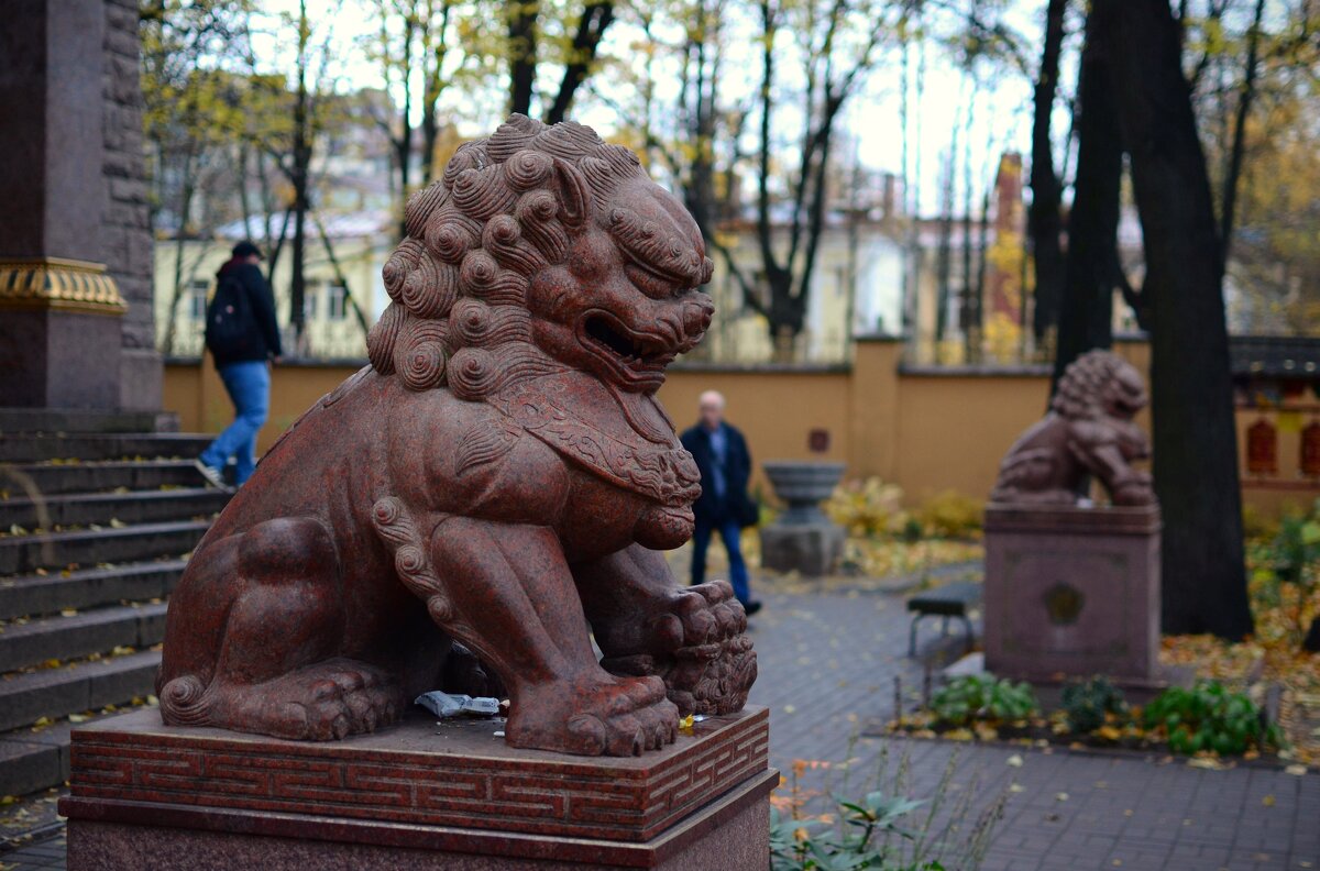 Львы, охраняющие  буддийский храм «Дацан Гунзэчойнэй» - Магомед .