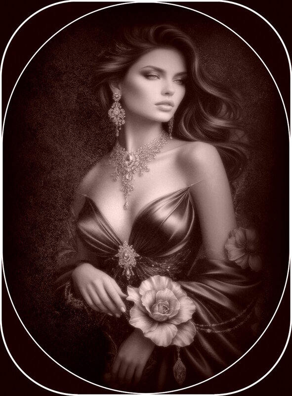 Девушка с розой - Е.М. ***