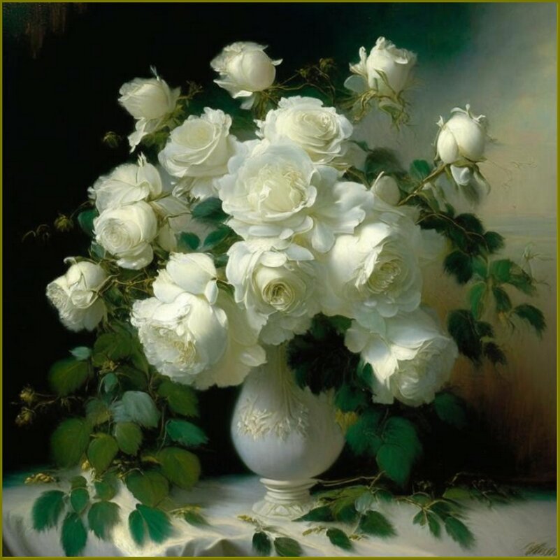 Букет из белых роз ... - Валентина Надсон