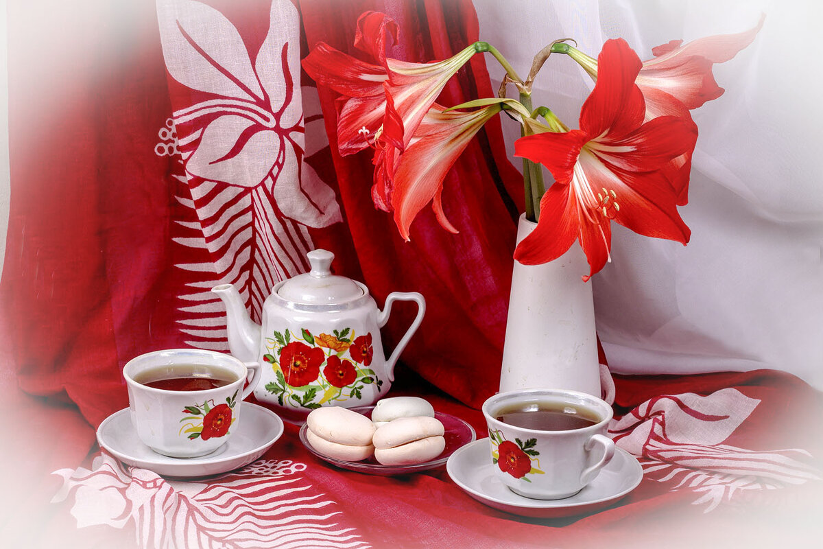 Красно-белый натюрморт - Людмила Павловна Крышковец