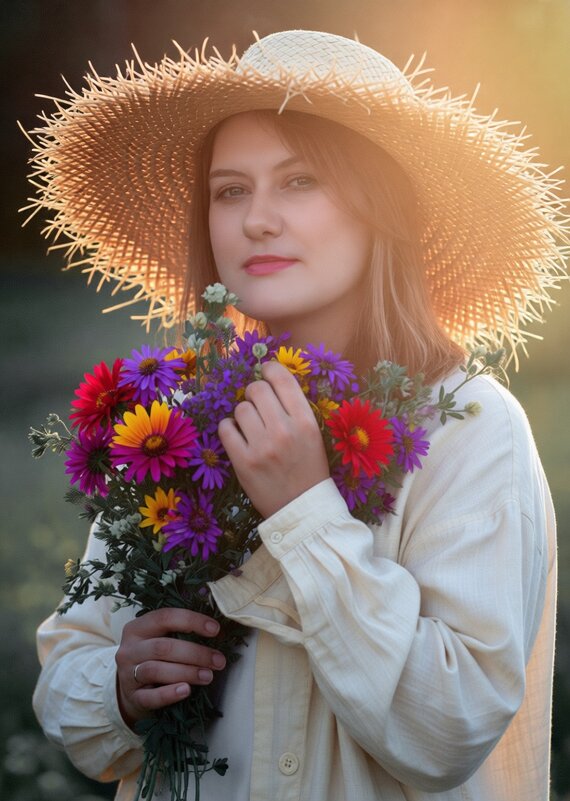 "Девушка в лучах закатного солнца". - Владимир Крышковец