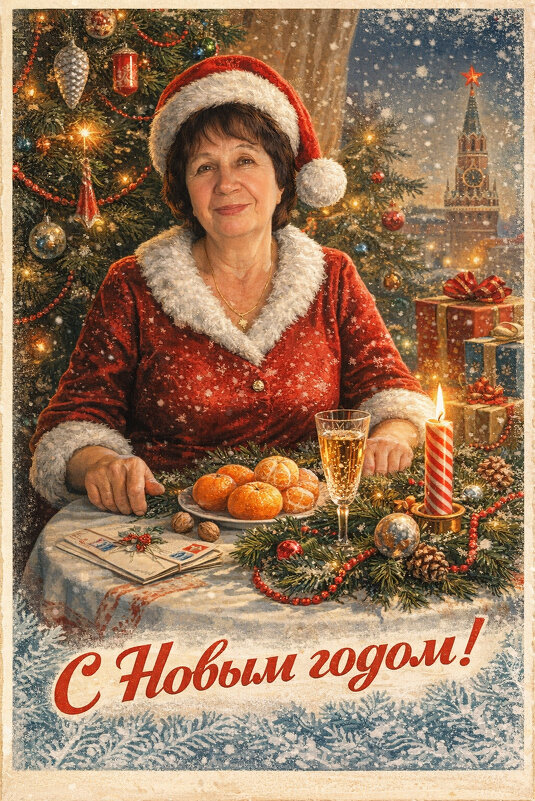Новогодняя открытка в советском стиле. Моя мамулечка - Оксана Федосова