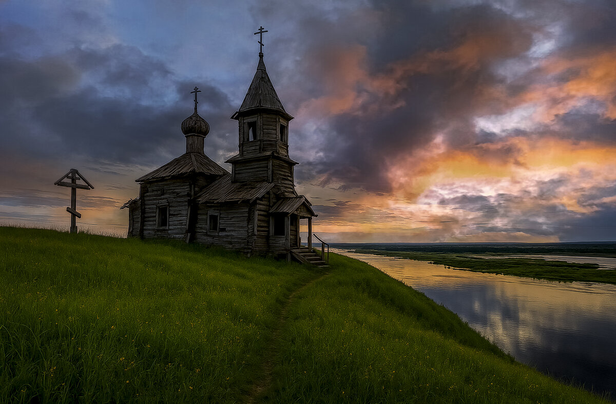 Церковь на берегу реки - Aleksey Afonin