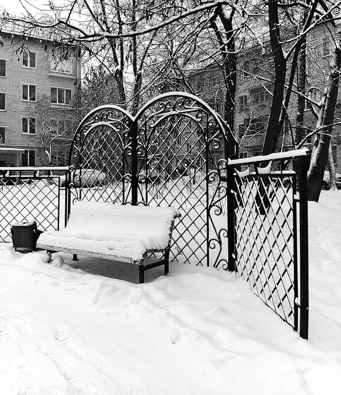 Московский зимний дворик. - Василий Палий