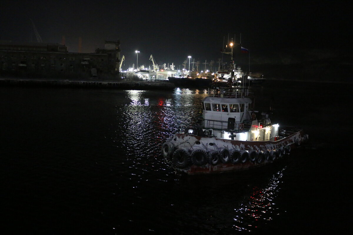 Буксир в зимнем порту - Ольга 