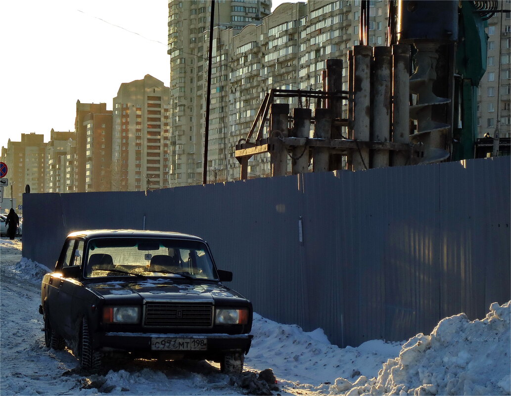 зимний пейзаж с автомобилем - sv.kaschuk 