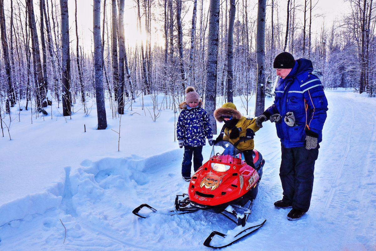 В тайге! Дети и снегоход! - Владимир 