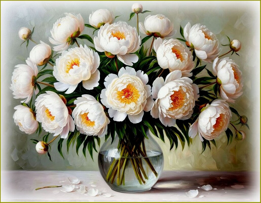 Букет пионов в вазе ... - Валентина Надсон