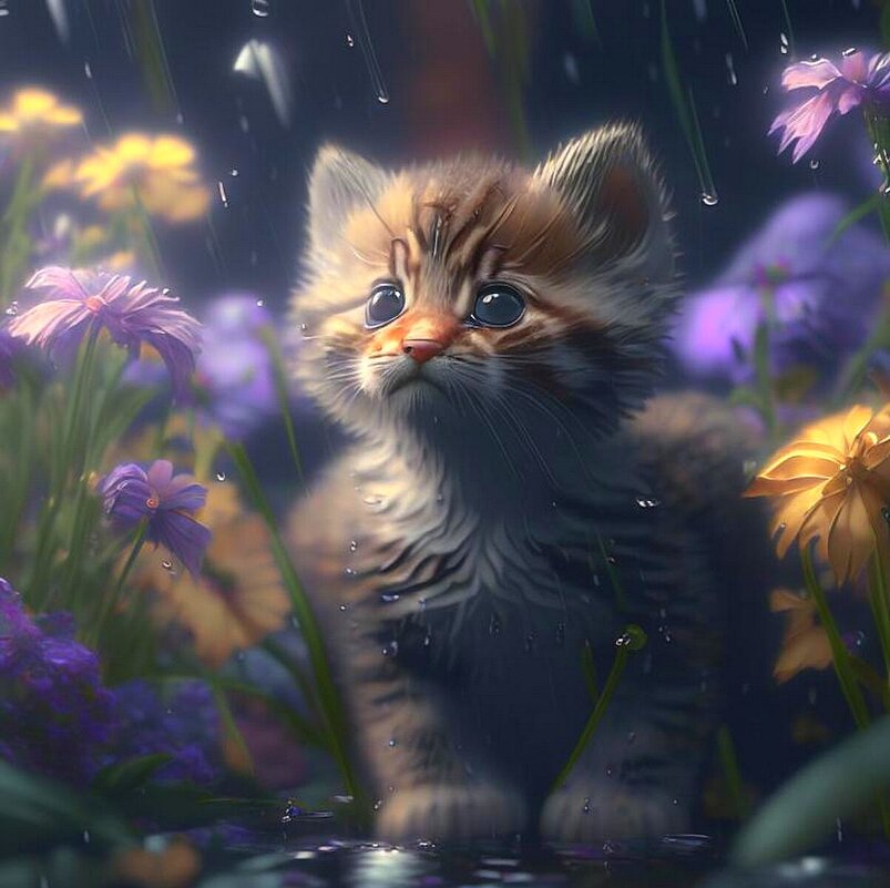 Котенок  под дождем - Наталья ***