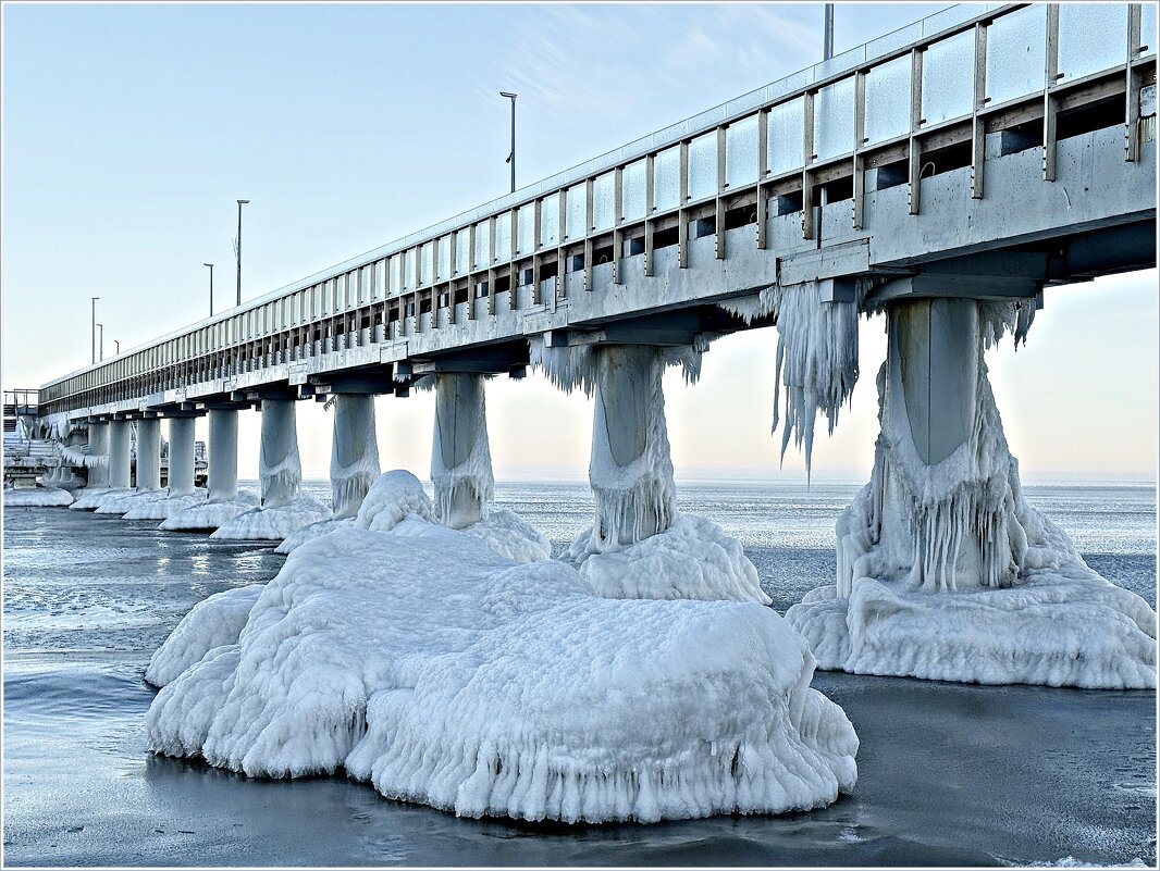 Зеленоградск, море, пирс, лед. - Валерия Комова