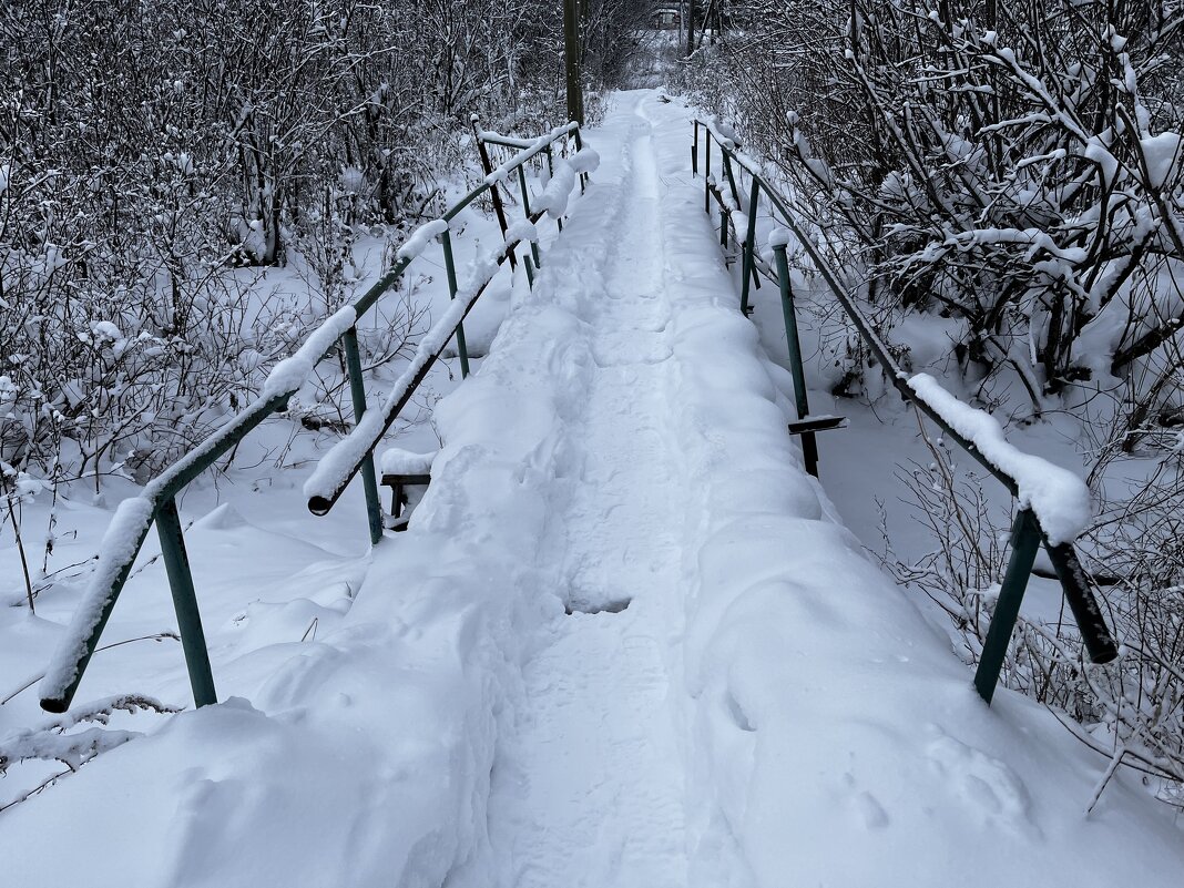 Заснеженный мостик через речку Ситик - Светлана Грызлова